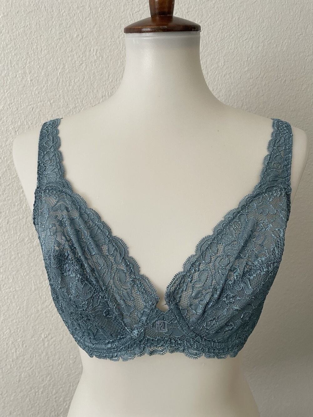 Ralph Lauren Bra Floral Scalloped Lace Plunge Lingerie Quiet Luxury Coquette